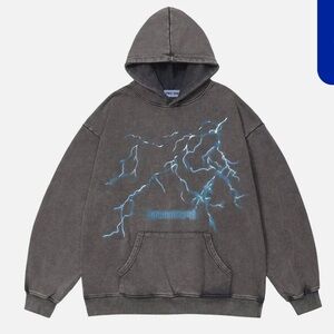 Aelfric Eden Black and Blue Lightning Hoodie